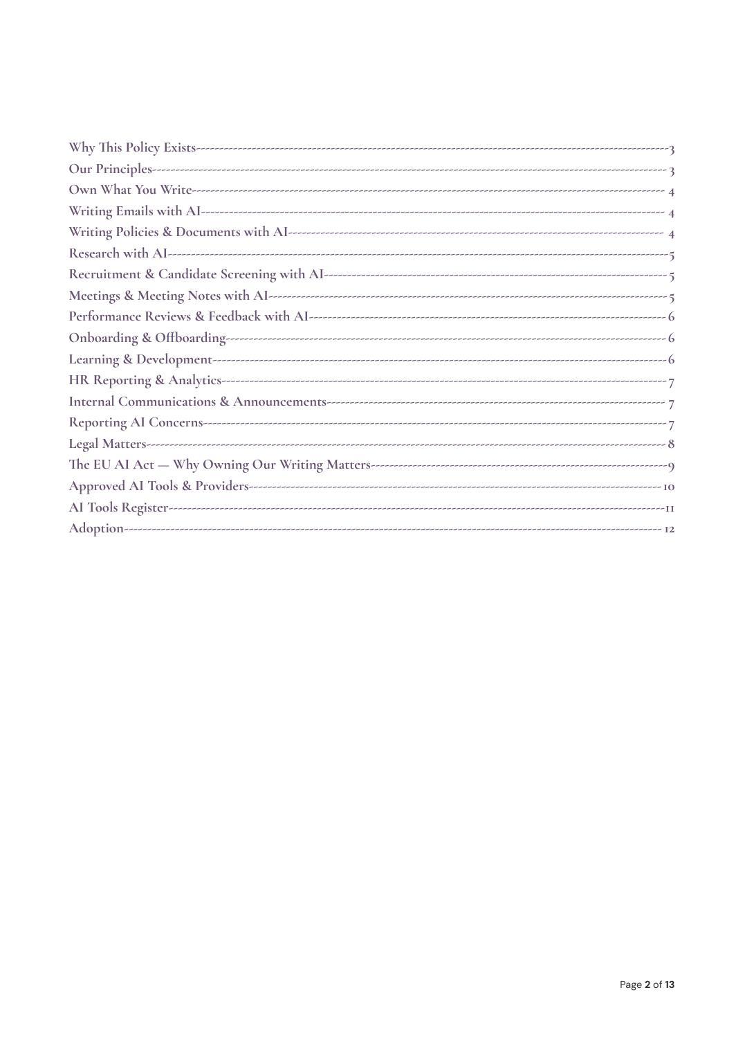 The AI-in-HR Policy — page 2